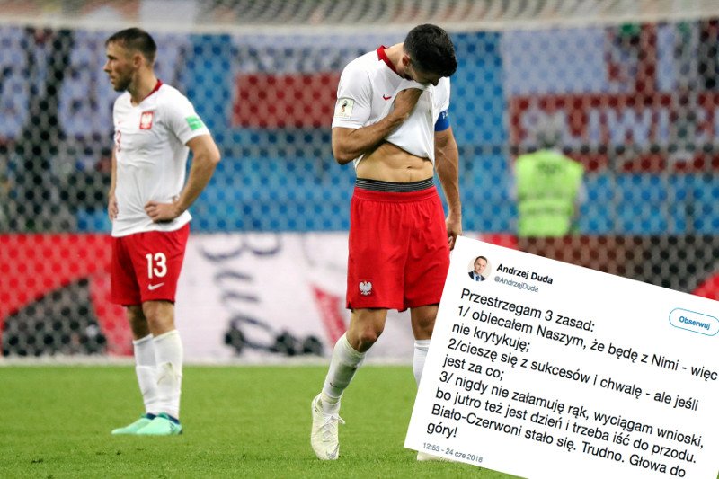 Prezydent Andrzej Duda skomentował mecz Polski z Kolumbią.