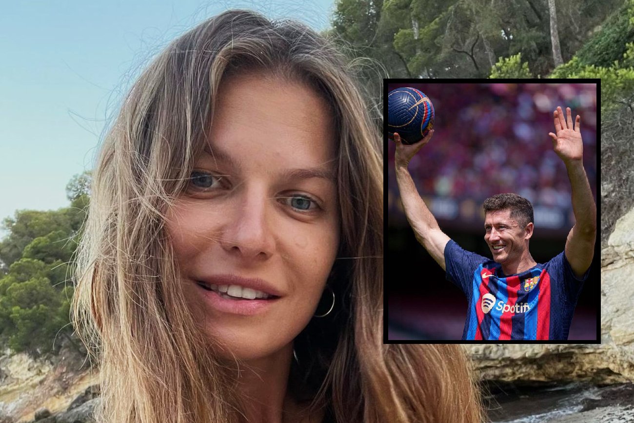 Anna Lewandowska na prezentacji męża w Barcelonie. Kreacja od Dolce&Gabbana