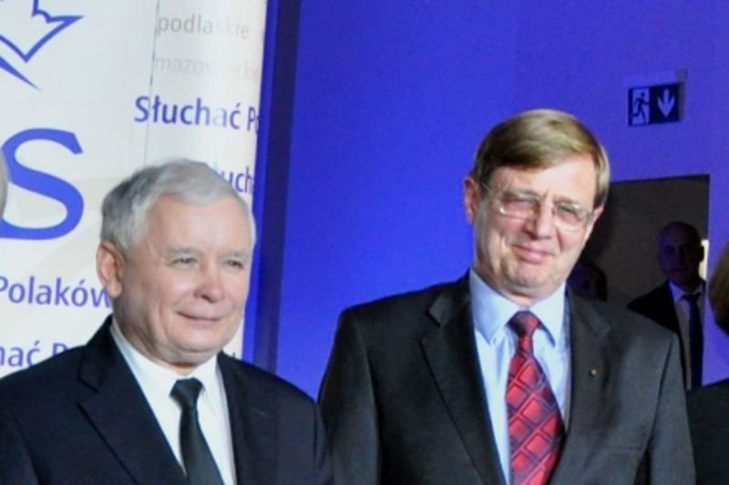 Radny PiS Piotr Czarnynogi i prezes PiS Jarosław Kaczyński.