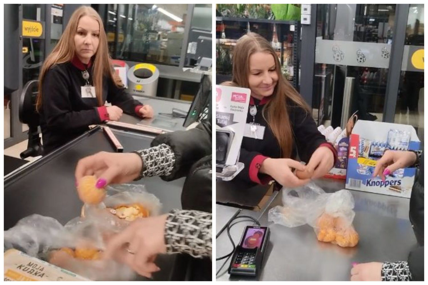 Klientka przyniosła do kasy w Biedronce obrane mandarynki. Jaka była reakcja kasjerki?