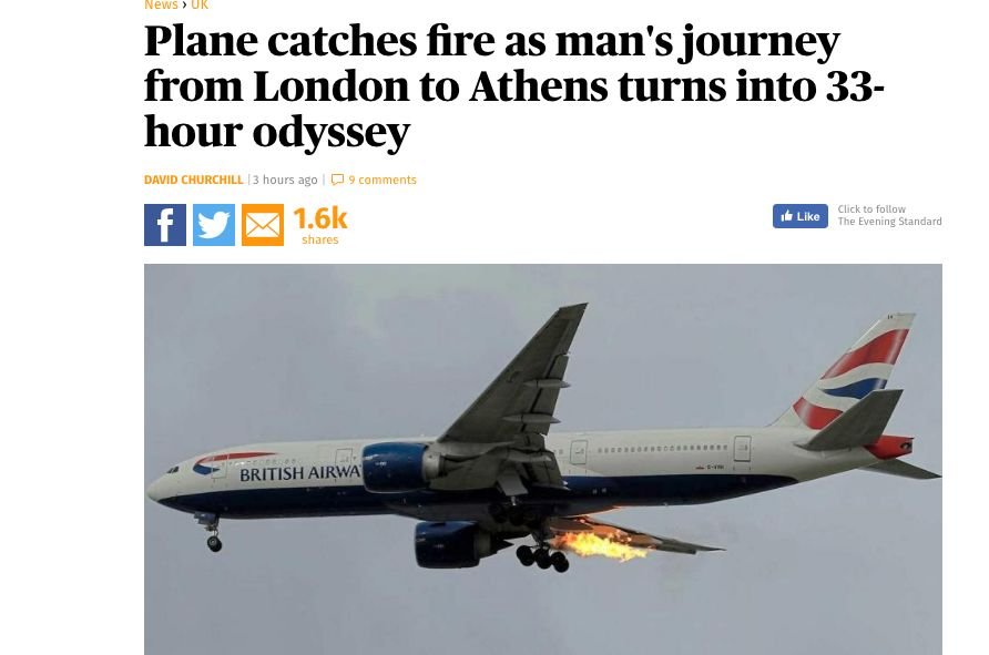 Niebezpieczny lot brytyjskich linii