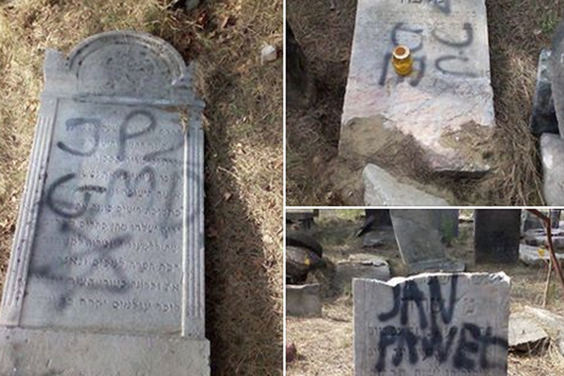 Wandale zdewastowali żydowski cmentarz w Olkuszu.