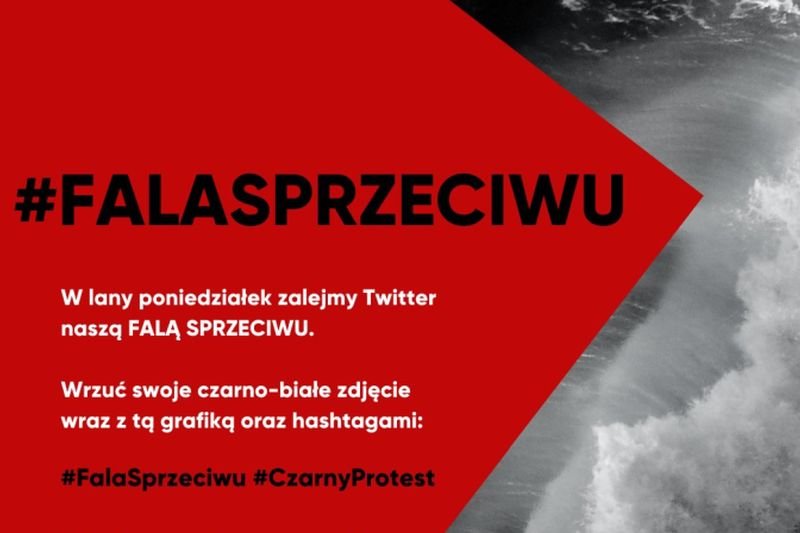 #FalaSprzeciwu - protest przeciwko zakazowi aborcji.