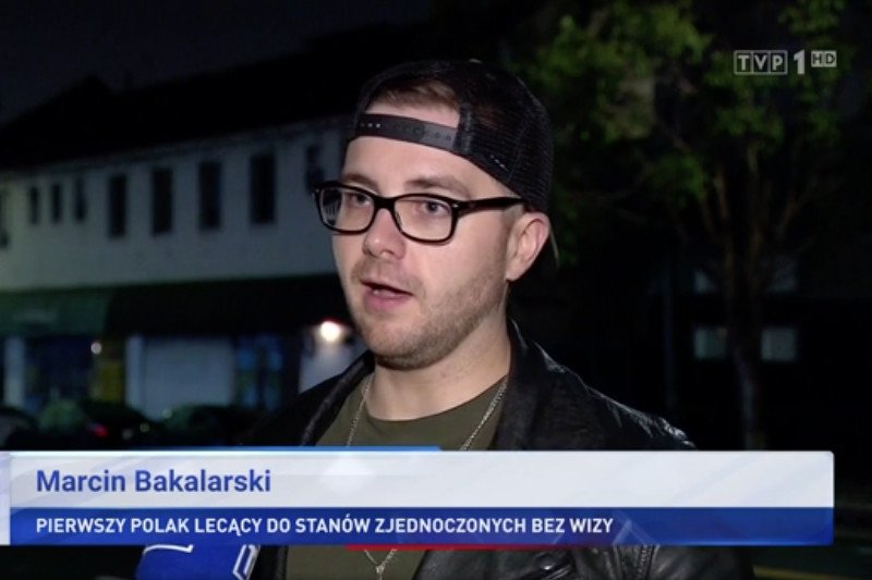 Pierwszy Polak w USA bez wizy, Marcin Bakalarski, to - jak udało się nam dowiedzieć - pracownik TVP.