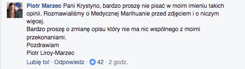 Liroy odpowiada na wpis posłanki PiS.