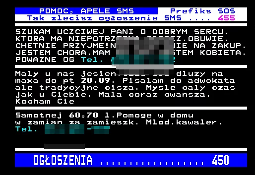 Przykładowa wiadomość zamieszczona na stronie telegazety.