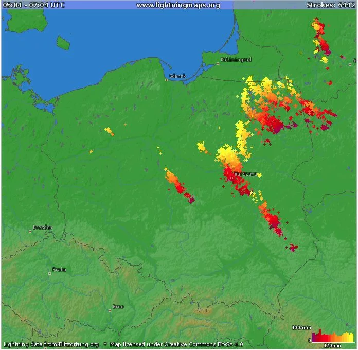 Tak wyglądały burze w Polsce o poranku.
