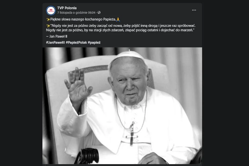 TVP pomyliła słowa papieża z piosenką Krawczyka.