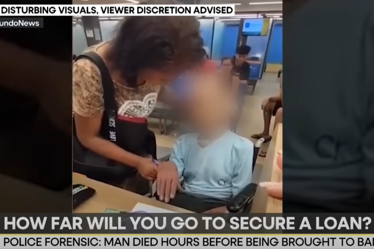 Chciała zaciągnąć kredyt na zwłoki krewnego. Kamery nagrały szokującą scenę.