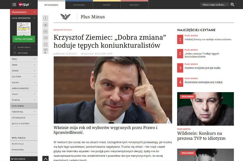 Krzysztof Ziemiec nie krytykuje Prawa i Sprawiedliwości - on się o nie troszczy.