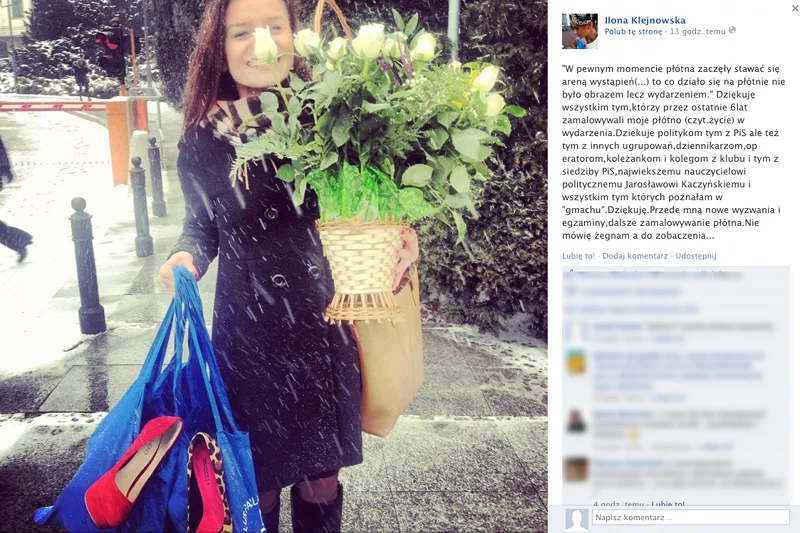 Ilona Klejnowska, czyli "aniołek PiS" odchodzi z partii.