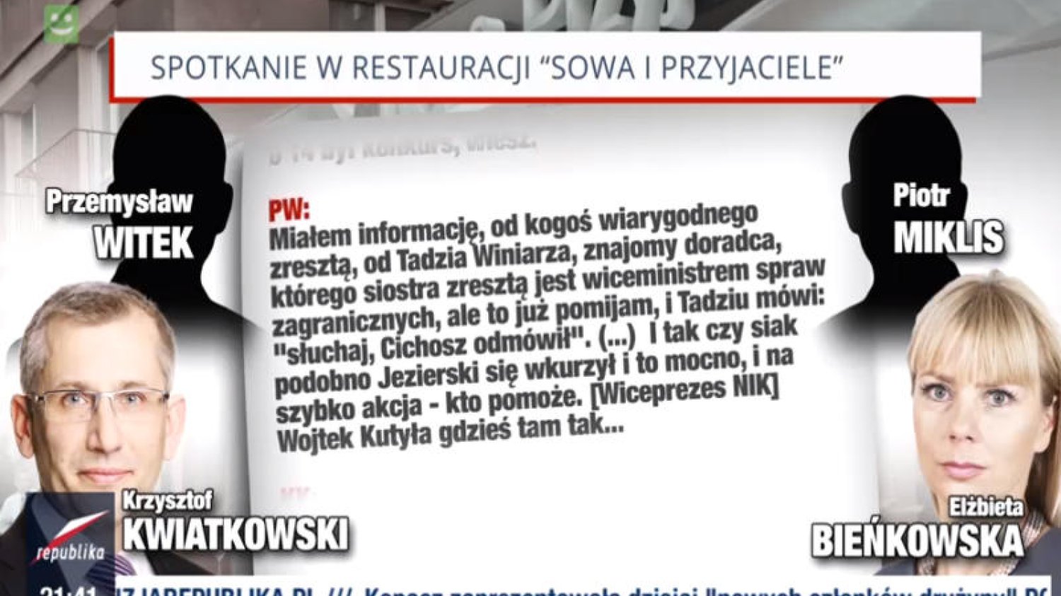 Zapis rozmowy Ewy Bieńkowskiej i Krzysztofa Kwiatkowskiego.