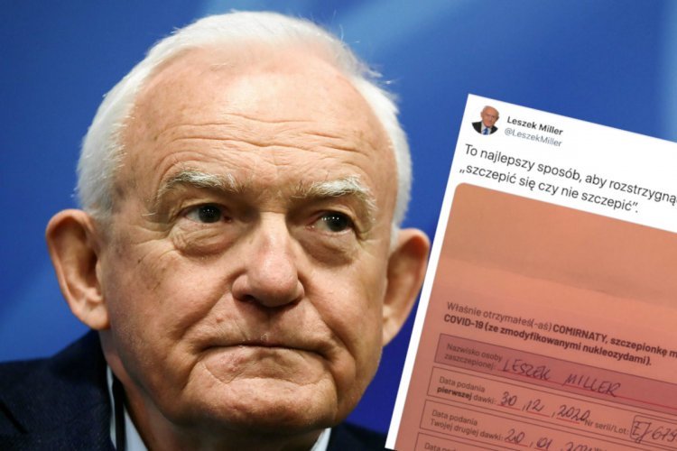 Leszek Miller tłumaczy się ze szczepienia na covid-19.