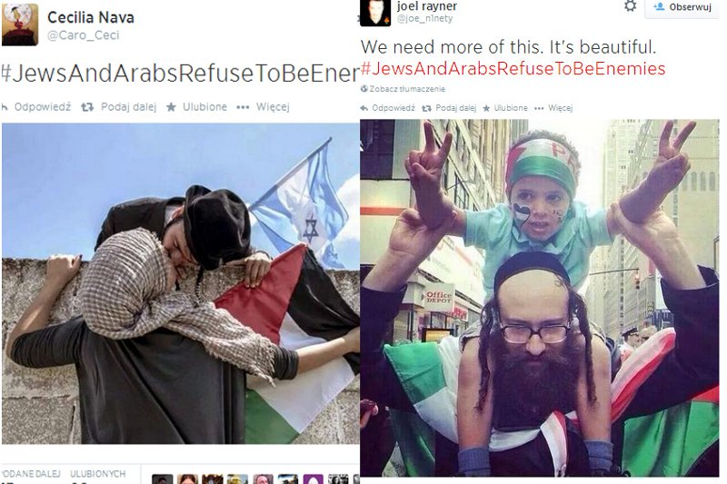 Żydzi i Arabowie odmawiają bycia wrogami, czyli jak Żydzi i Palestyńczycy protestują przeciw wojnie pod tagiem #JewsAndArabsRefuseToBeEnemies