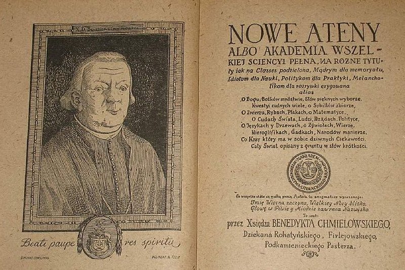 Ksiądz Benedykt Chmielowski - autor pierwszej polskiej encyklopedii powszechnej.