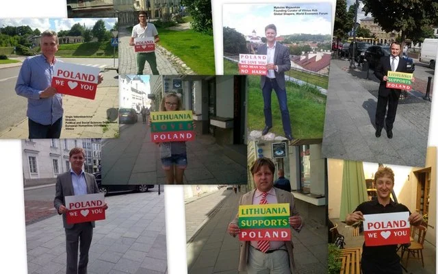 Litwini z transparentami