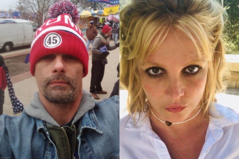 Były mąż Britney Spears uczestniczył w wiecu przed Kapitolem.