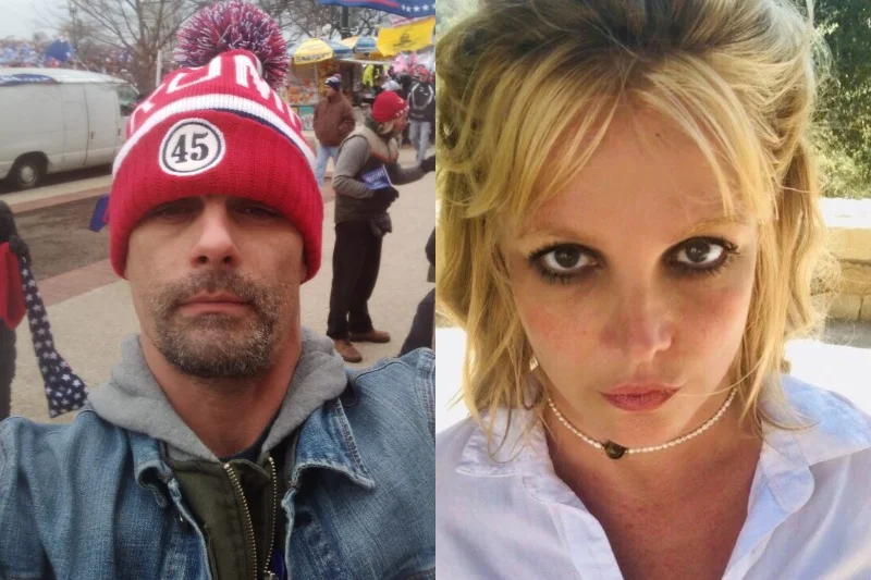 Były mąż Britney Spears uczestniczył w wiecu przed Kapitolem.