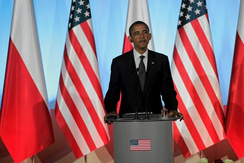 Barack Obama podczas wizyty w Warszawie