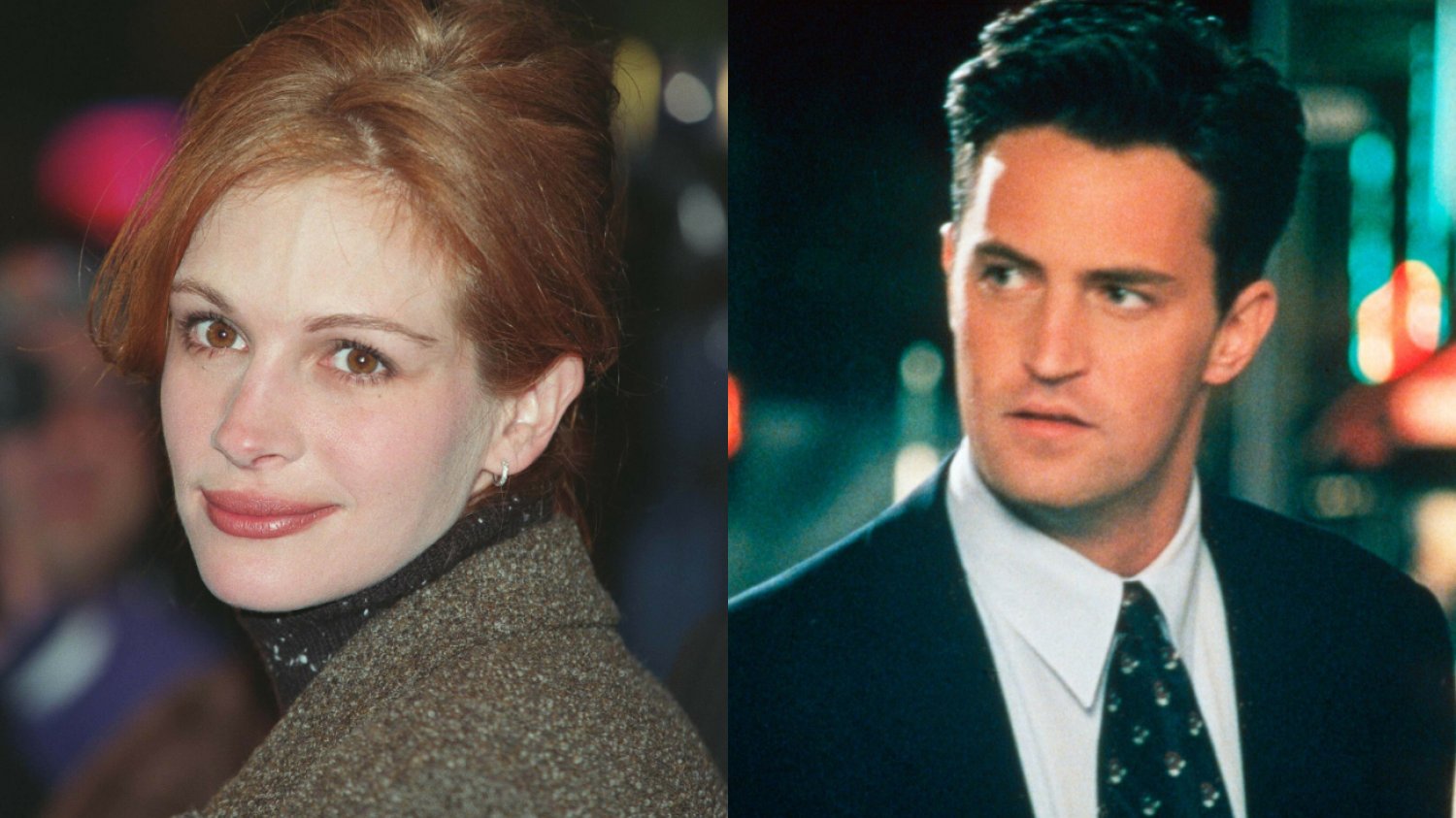Matthew Perry i Julia Roberts byli w latach 90. parą (zdjęcia z 1997 roku) Matthew Perry i Julia Roberts byli w latach 90. parą (zdjęcia z 1997 roku)