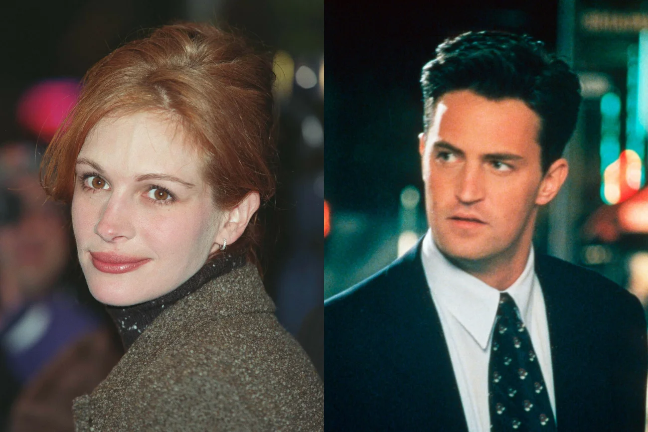 Matthew Perry i Julia Roberts byli w latach 90. parą (zdjęcia z 1997 roku) Matthew Perry i Julia Roberts byli w latach 90. parą (zdjęcia z 1997 roku)