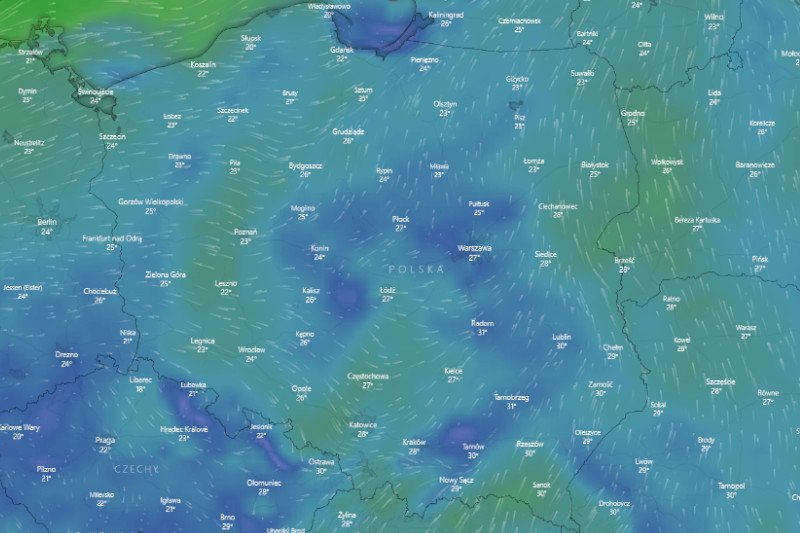 W najbliższych dniach na północy Polski będzie chłodniej, na południu gorąco i burzowo.