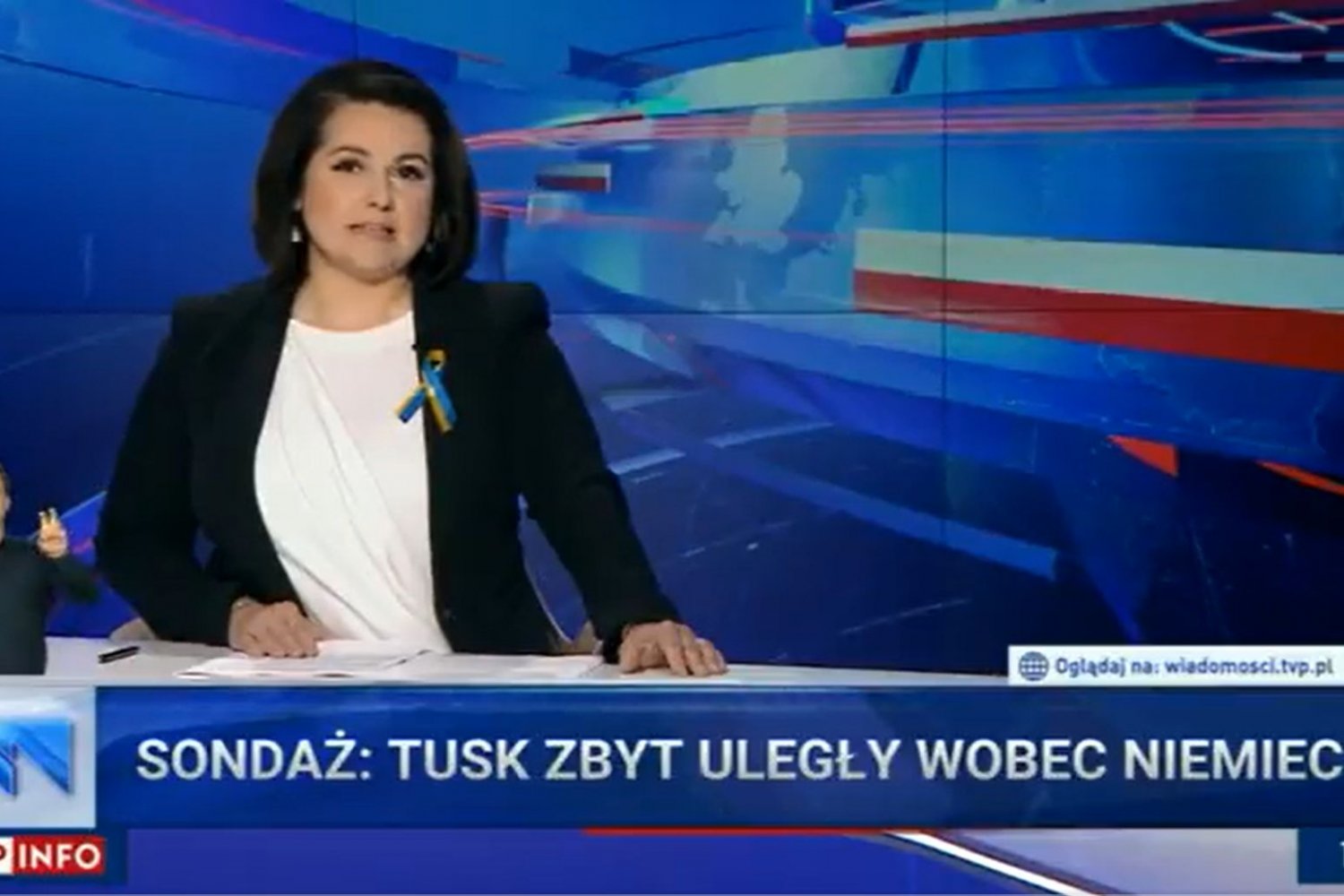 Donald Tusk w TVP z "celownikiem" na klatce piersiowej. Jarosław Olechowski: "absurd i nieprawda"
