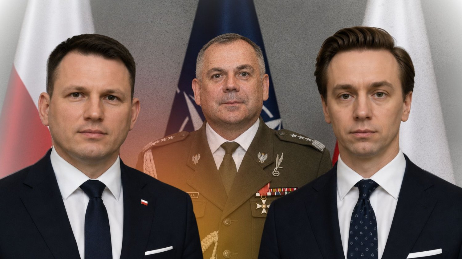 Sławomir Mentzen, Krzysztof Bosak. W tle Wiesław Kukuła.