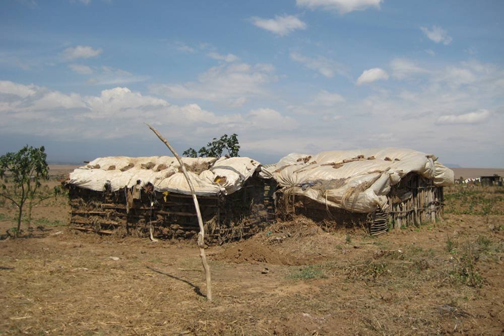 Typowa drewniana kenijska chata.