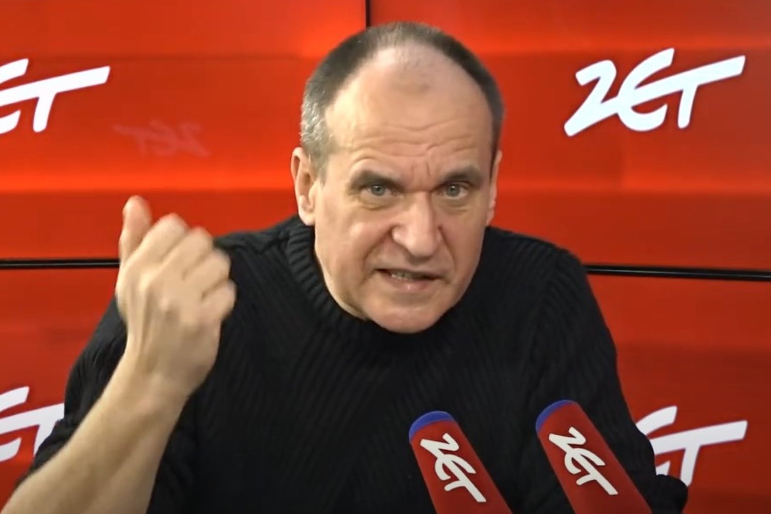 Paweł Kukiz w studiu Radia Zet.