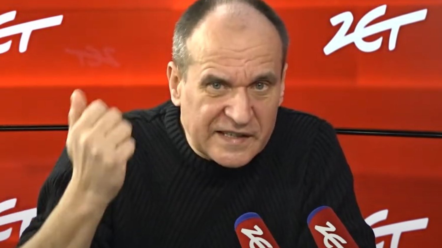 Paweł Kukiz w studiu Radia Zet.