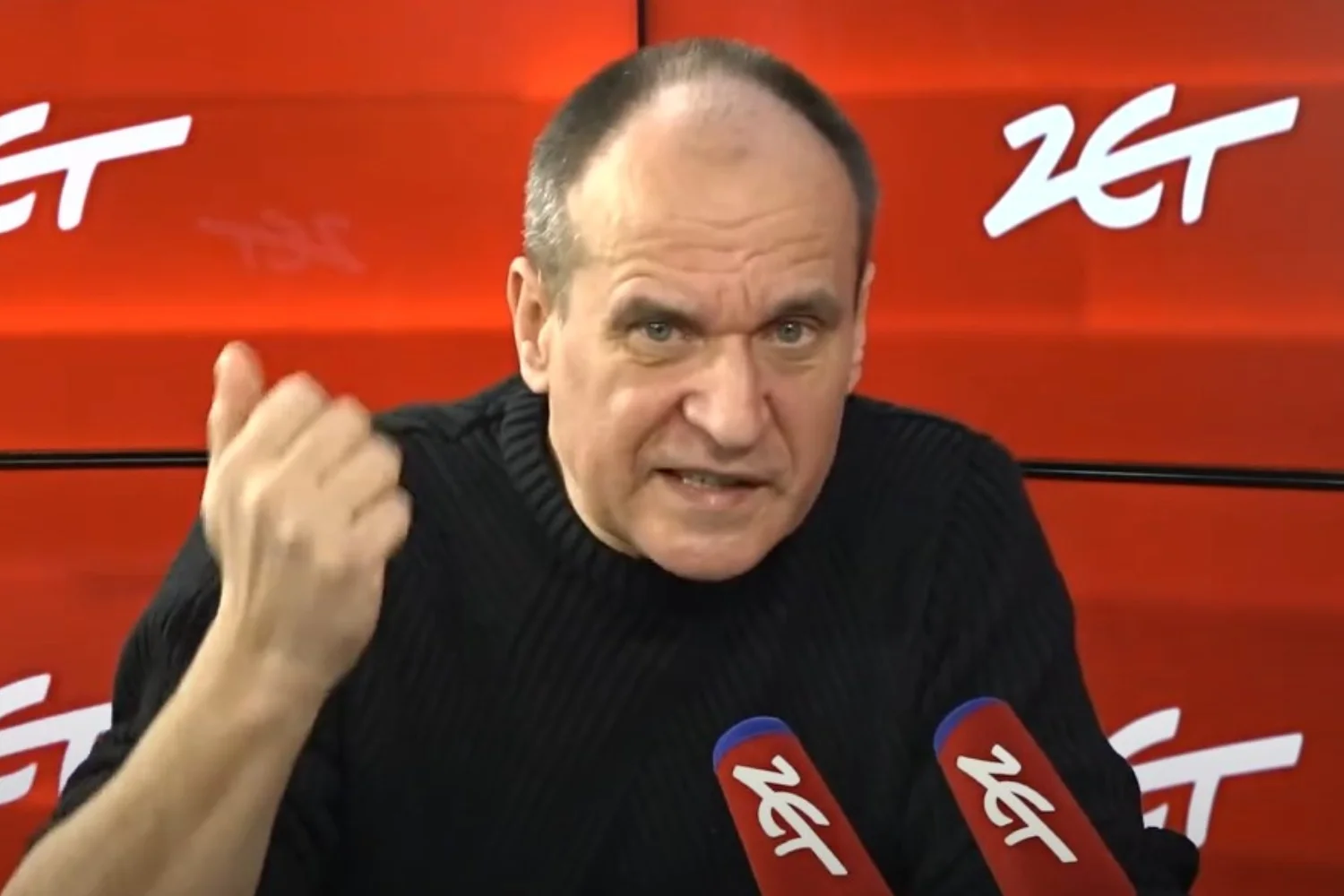 Paweł Kukiz w studiu Radia Zet.
