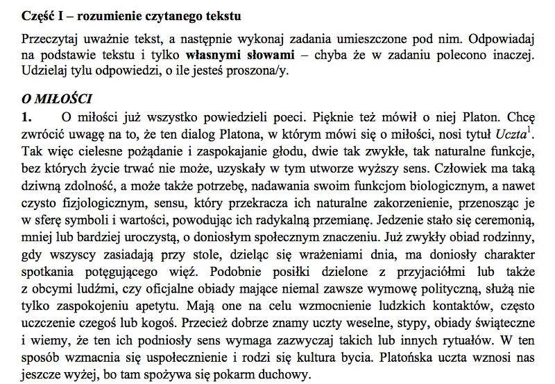 Tekst. prof. Skargi o miłości – na jego przykładzie sprawdzano na maturze czytanie ze zrozumieniem.