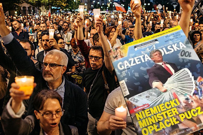 "Gazeta Polska" doszukała się powiązań fundacji "Akcja Demokracja" z niemieckimi pieniędzmi i byłym wiceministrem finansów Niemiec.I strzelił jak kulą w płot.