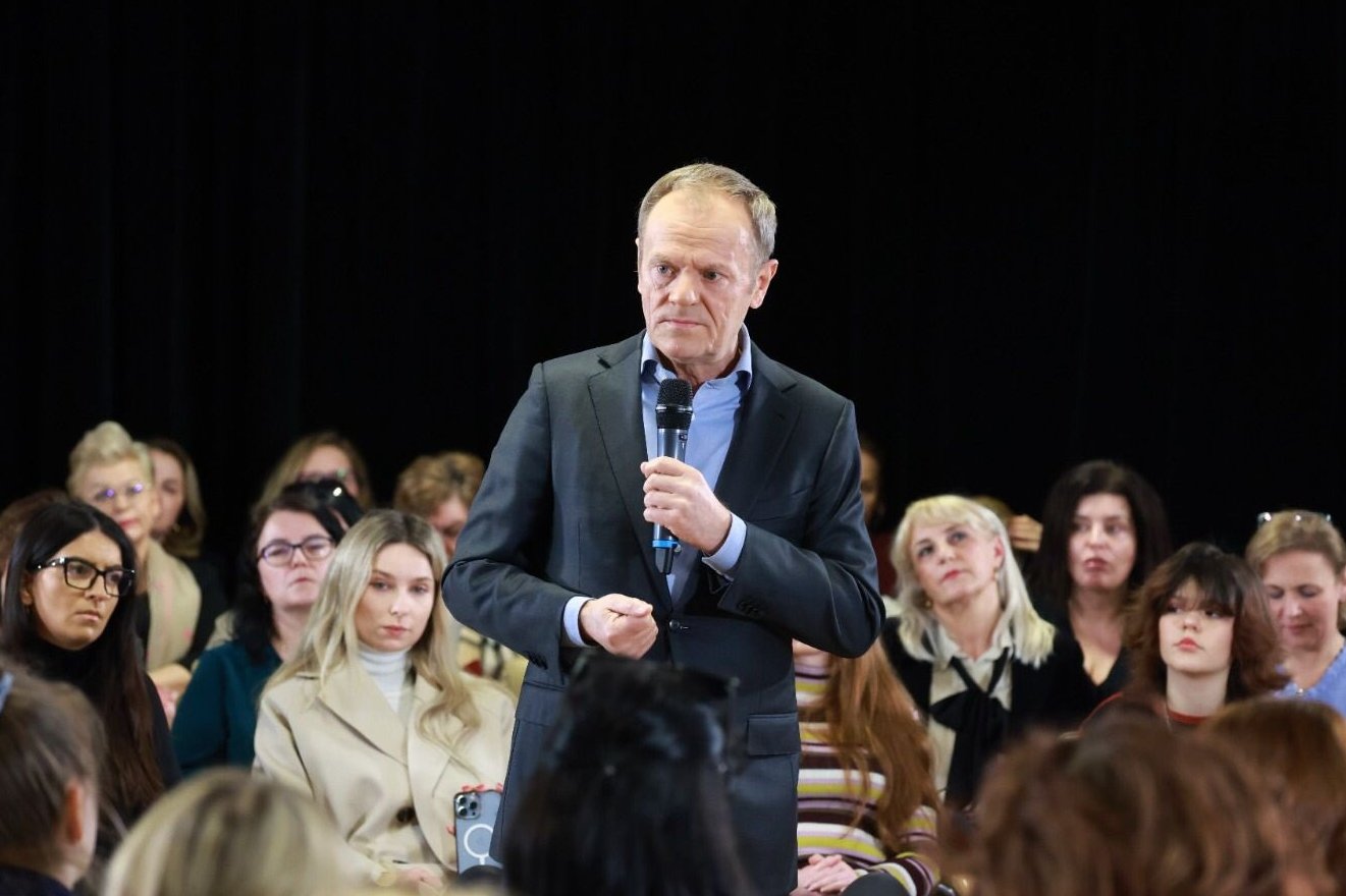 Donald Tusk na spotkaniu w Pszczynie