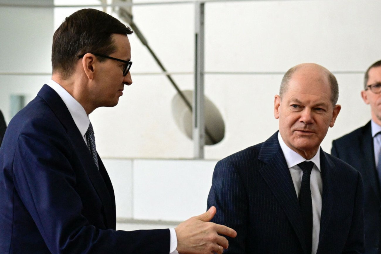 Premier Mateusz Morawiecki i kanclerz Olaf Scholz.