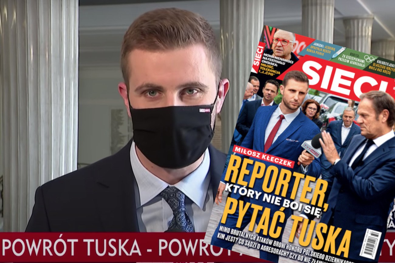 Miłosz Kłeczek z TVP Info znalazł się na okładce "Sieci".