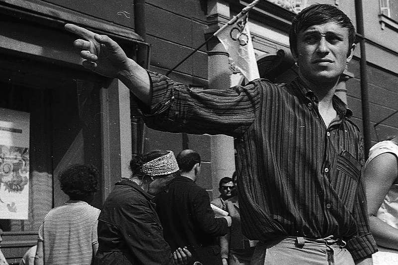 Jonasz Kofta w czasie Festiwalu w Opolu 1969