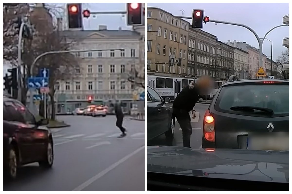 Pieszy prawie został potrącony na pasach w Szczecinie. Kierująca jeszcze na niego trąbiła Szczecin. Pieszy prawie został potrącony na pasach. Wideo obiegło internet