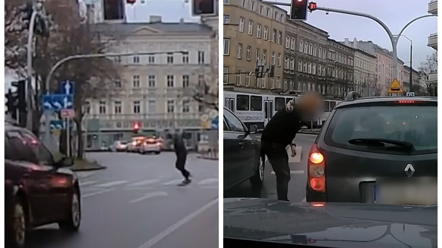 Pieszy prawie został potrącony na pasach w Szczecinie. Kierująca jeszcze na niego trąbiła Szczecin. Pieszy prawie został potrącony na pasach. Wideo obiegło internet