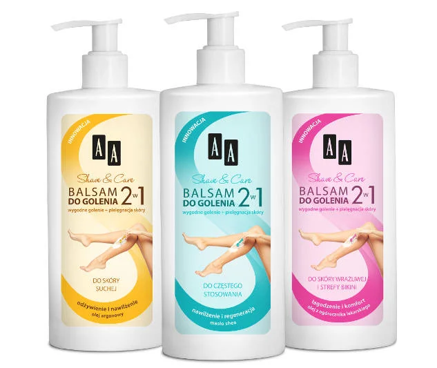 Trzy genialne kremy do golenia nóg Shave & Care AA