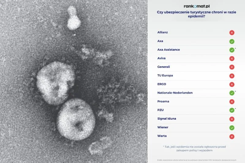 Tylko Axa i Wiener nie posiadają zapisu o tym, że epidemia jest generalnym wyłączeniem odpowiedzialności. Na zdjęciu z lewej: Koronawirus 2019-nCoV