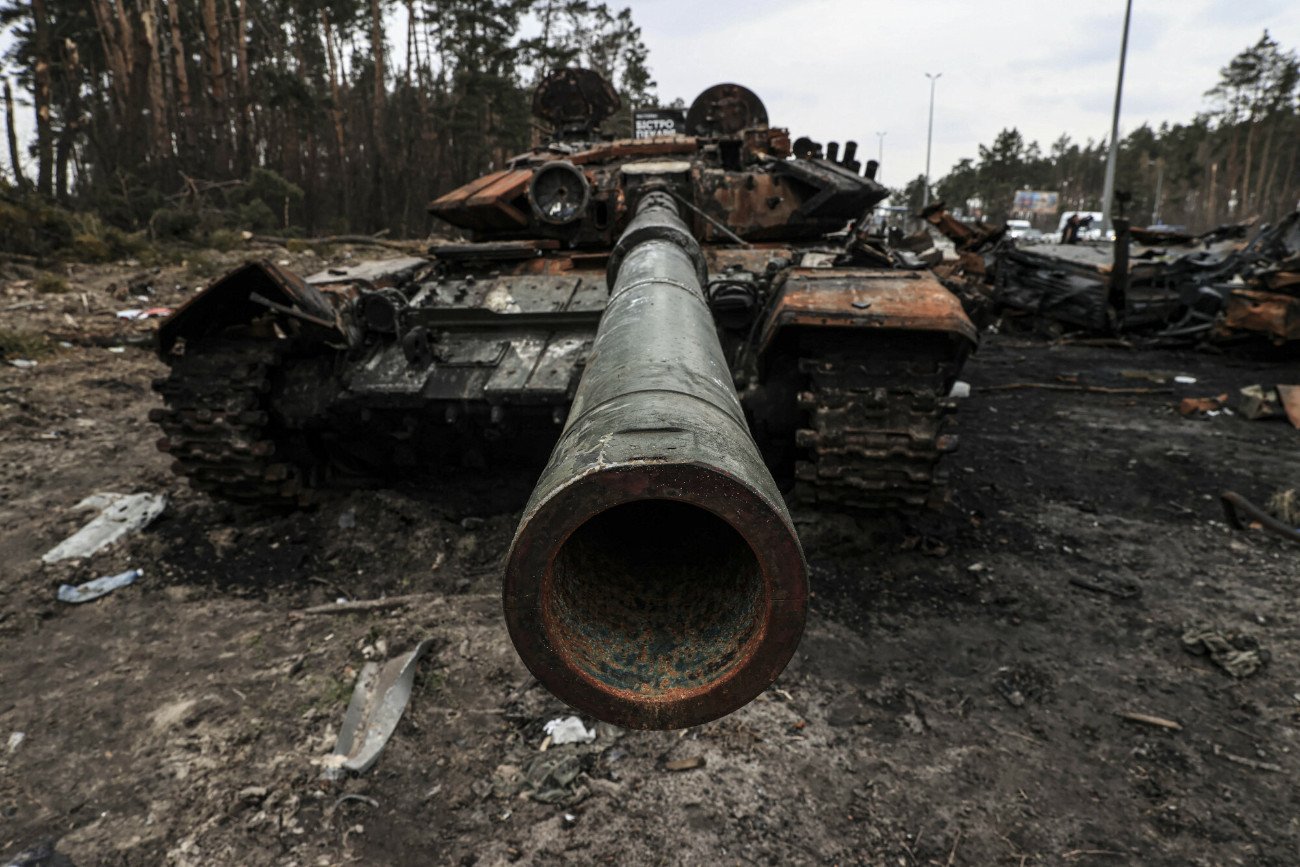 Zniszczony czołg rosyjski w Żytomierzu