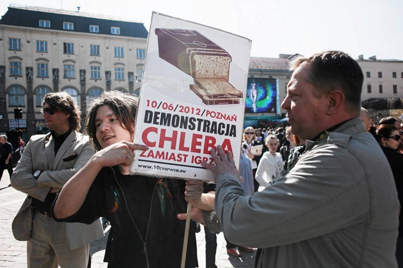 Protesty przeciwko Euro 2012 w Krakowie