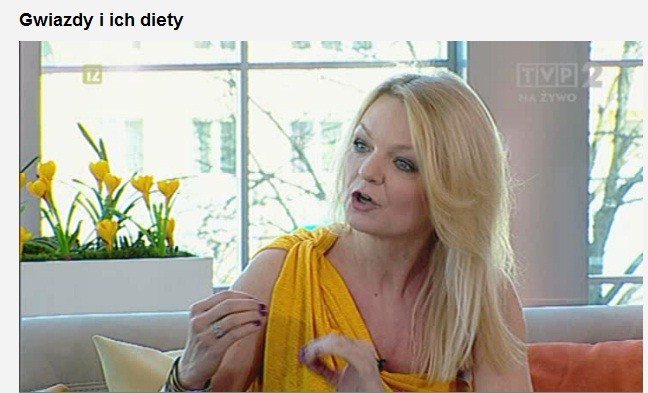 Screen z programu "Pytanie na Śniadanie" TVP2 http://www.tvp.pl/styl-zycia/magazyny-sniadaniowe/pytanie-na-sniadanie/wideo/gwiazdy-i-ich-diety/6826006