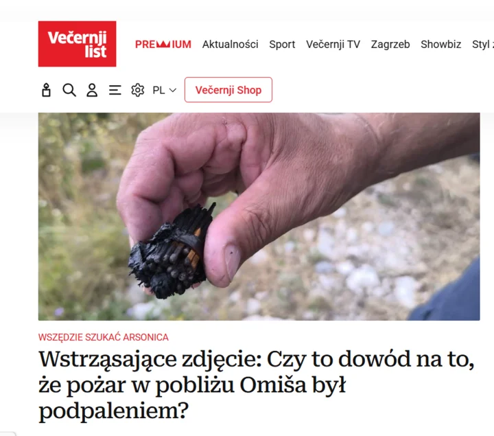 Pożary w Chorwacji mogą być wynikiem podpalenia. Pokazali szokujące zdjęcie