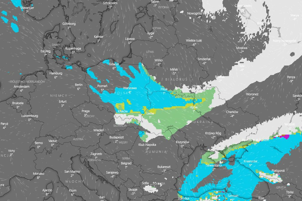 Wydano ostrzeżenia przed intensywnymi opadami śniegu, zwłaszcza na południu Polski.