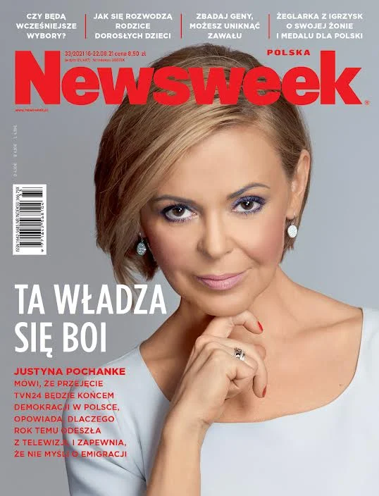 Okładka tygodnika Newsweek, na niej Justyna Pochanke.