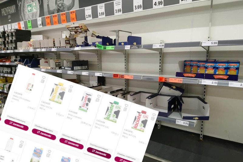 Półki sklepowe – zakupy na koronawirusa