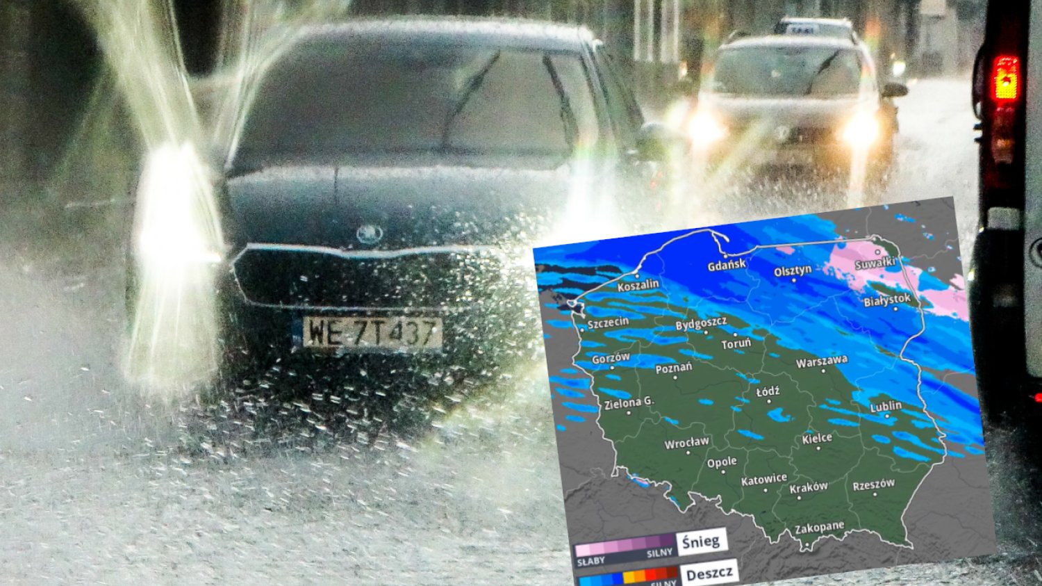 Ulewne deszcze, silny wiatr i oblodzone drogi. IMGW wydało nowe alerty